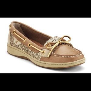 Sperry Topsider Angelfish Linen/Gold Glitter Shoes